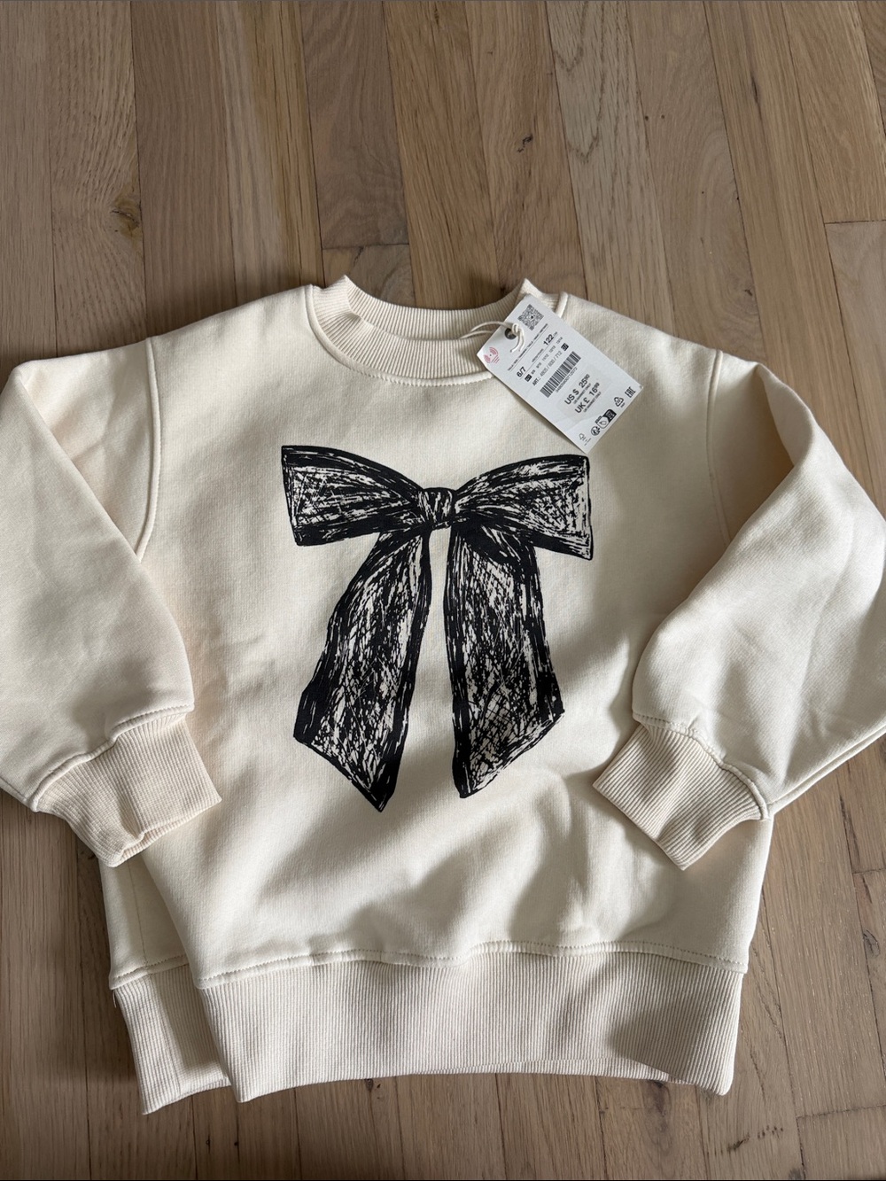 Zara kids bow sweatshirt NWT